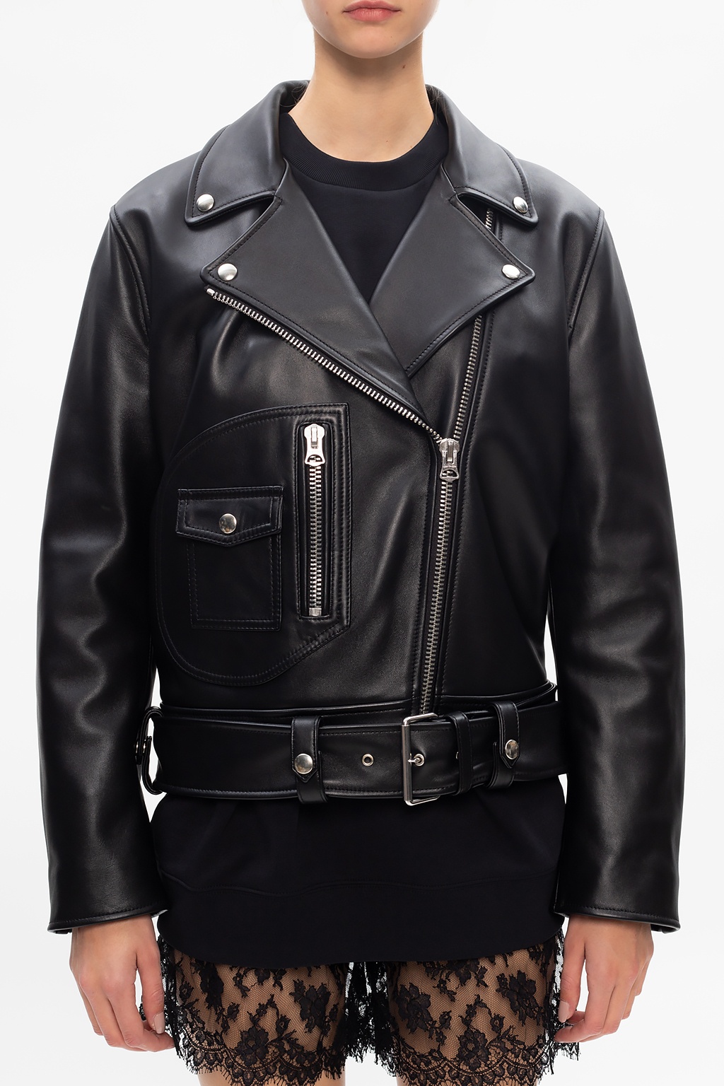 Acne Studios Leather biker Duck jacket